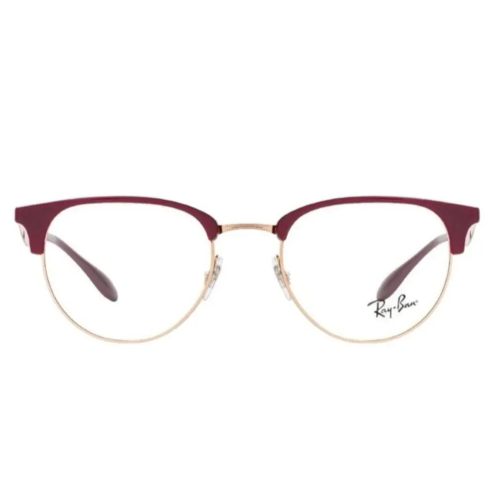 Ray-Ban RX6396 8099 Women Eyeglasses | Red & Rose Gold Browline | 51-19-140